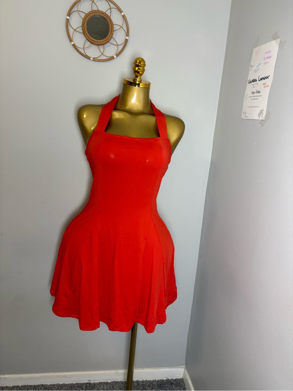 Red Halter Skater Dress - Classic Women's Fit